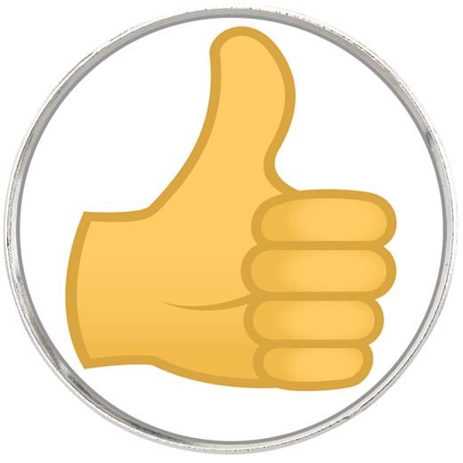 Thumbs Up Emoji Pin Badge 2.5cm (1")