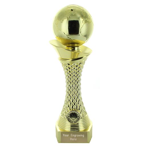 Globe Multi Award Trophy Heavyweight Tower Gold Shine 25.5cm (10")
