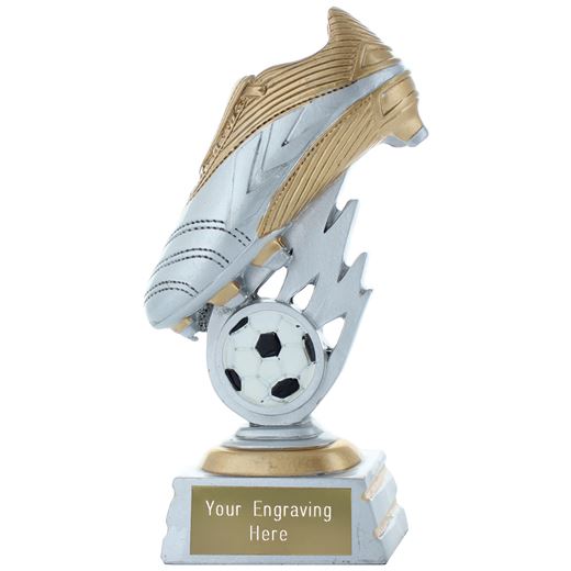 Football Boot Trophy Silver & Gold 15cm (6")