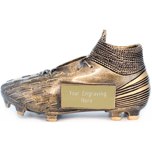 Millennium Football Boot Trophy Antique Gold 12.5cm (5")