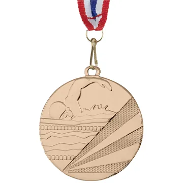 Pack of 10 Silver Swim Simming Medals Trophy Champion Participant Award Prize with Neck Ribbons 
