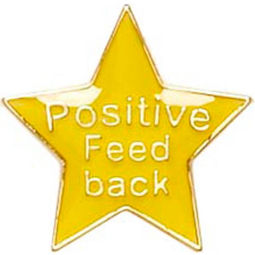 Positive Feedback Lapel Badge Yellow 20mm