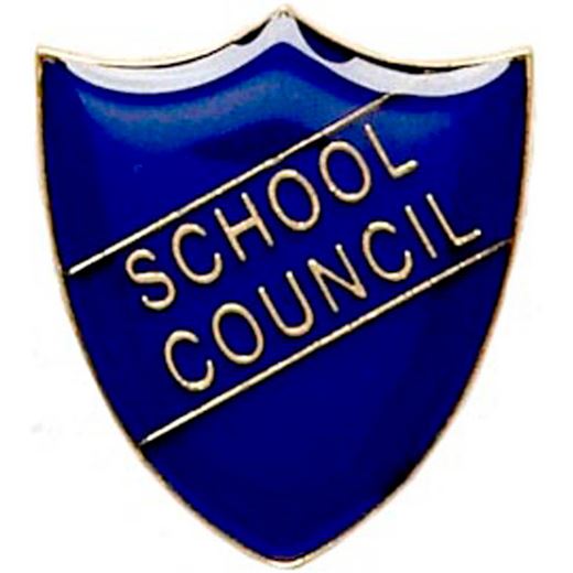 School Council Shield Badge Blue 22mm x 25mm
