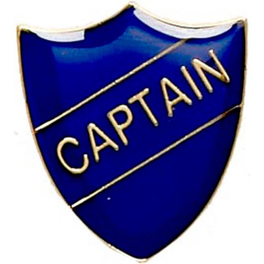 Captain Shield Badge Blue 22mm x 25mm
