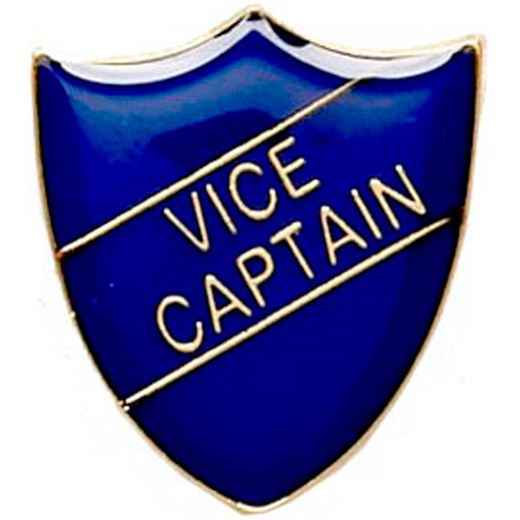 Vice Captain Shield Badge Blue 22mm x 25mm