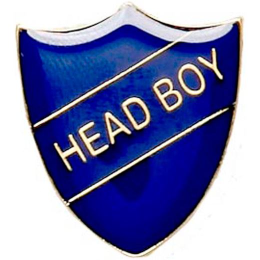 Head Boy Shield Badge Blue 22mm x 25mm