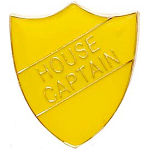 House Captain Shield Badge Yellow 22mm x 25mm