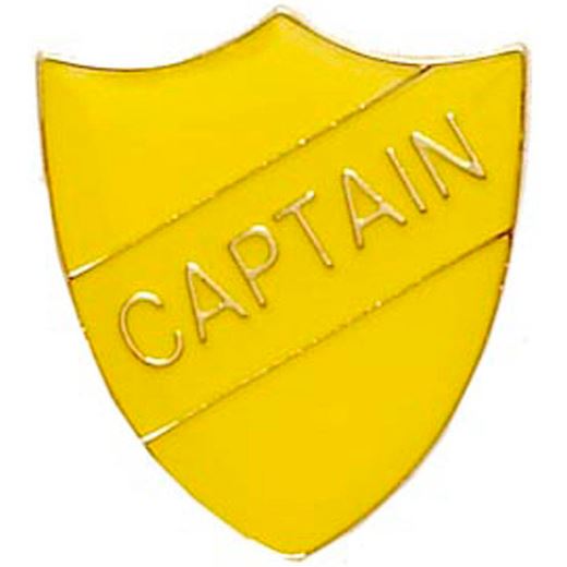 Captain Shield Badge Yellow 22mm x 25mm