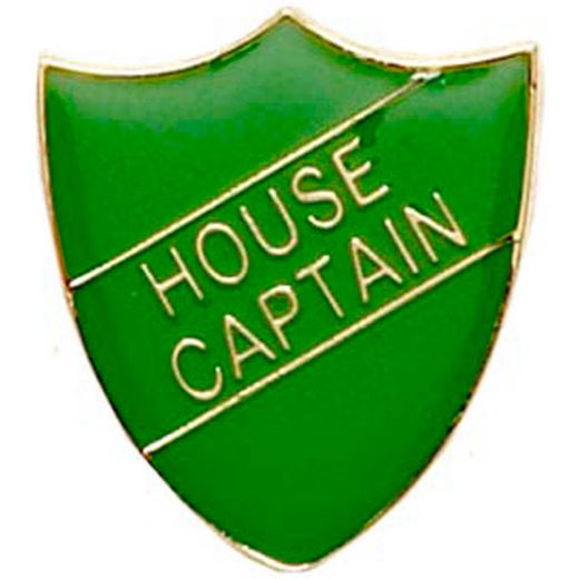 House Captain Shield Badge Green 22mm x 25mm