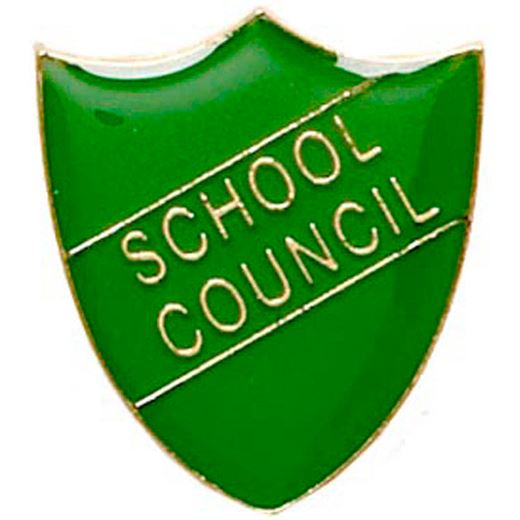 School Council Shield Badge Green 22mm x 25mm