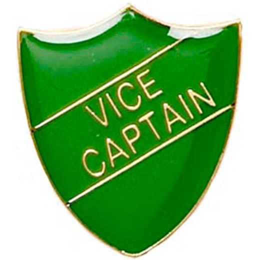 Vice Captain Shield Badge Green 22mm x 25mm