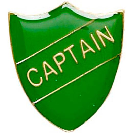Captain Shield Badge Green 22mm x 25mm