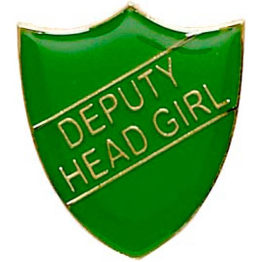 Deputy Head Girl Shield Badge Green 22mm x 25mm