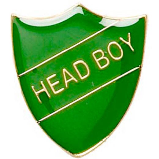 Head Boy Shield Badge Green 22mm x 25mm