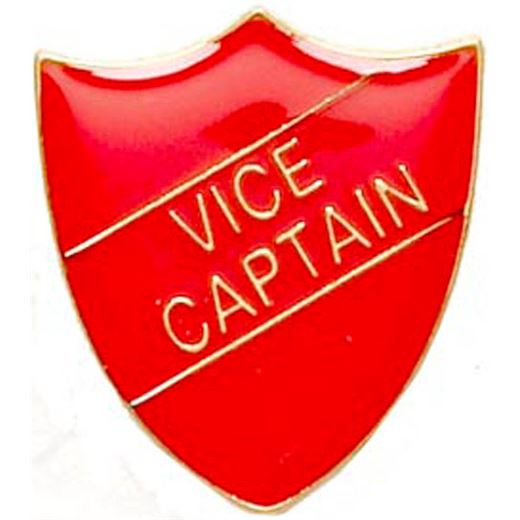 Vice Captain Shield Badge Red 22mm x 25mm