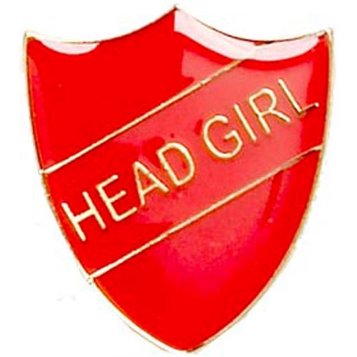 Head Girl Shield Badge Red 22mm x 25mm