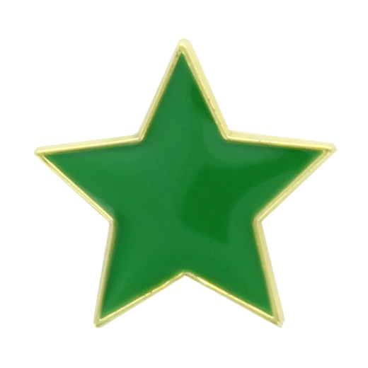 Green Star Shaped Lapel Badge 20mm