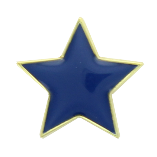Blue Star Shaped Lapel Badge 20mm