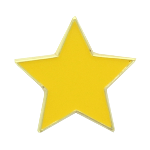 Yellow Star Shaped Lapel Badge 20mm
