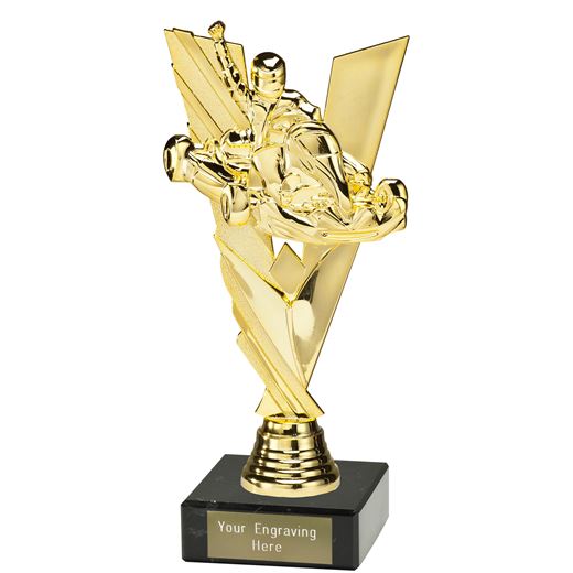 Valour Go-Kart Trophy on Marble Base Gold 21cm (8.25")