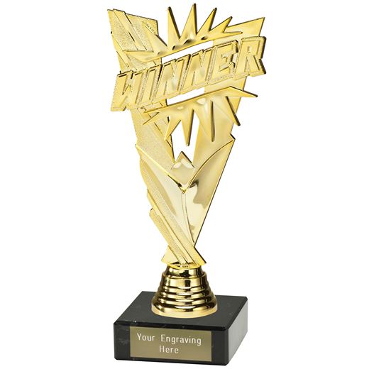 Valour Winner Trophy on Marble Base Gold 21cm (8.25")