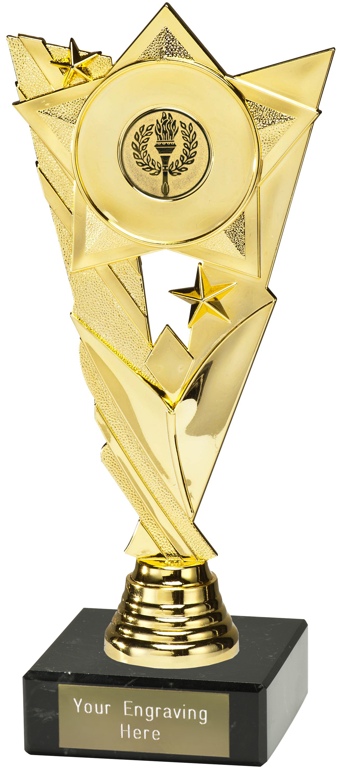 Gold and Silver Modern Star Achievement Trophies FREE Engraving 