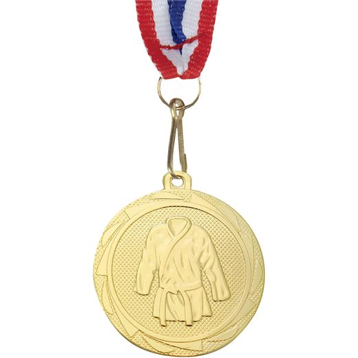 Martial Arts Fusion Medal Gold with Medal Ribbon 45mm (1.75")