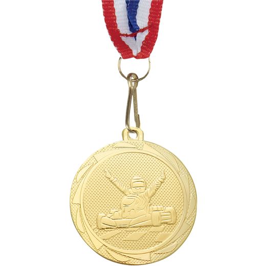 Karting Fusion Medal Gold with Medal Ribbon 45mm (1.75")