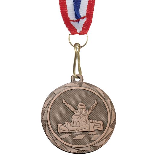 Karting Fusion Medal Bronze with Medal Ribbon 45mm (1.75")