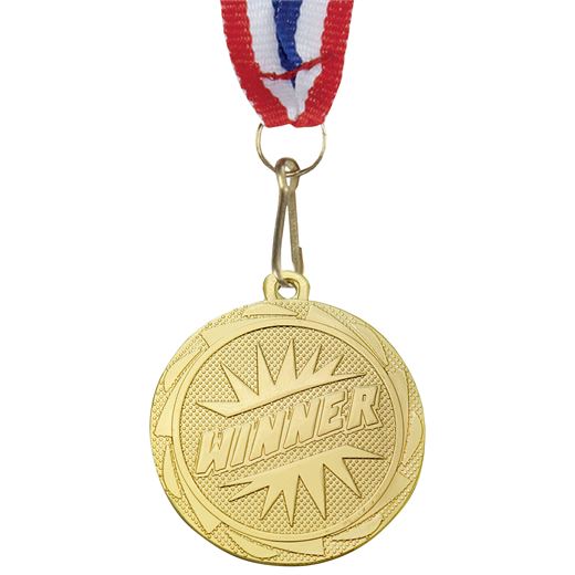 Winner Fusion Medal Gold with Medal Ribbon 45mm (1.75")