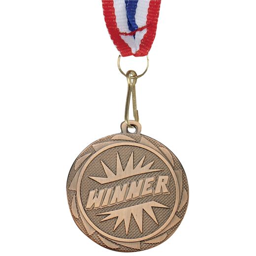 Winner Fusion Medal Bronze with Medal Ribbon 45mm (1.75")