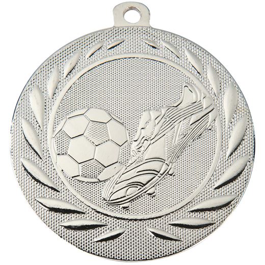 Football Boot and Ball Gallant Medal Silver 50mm (2")