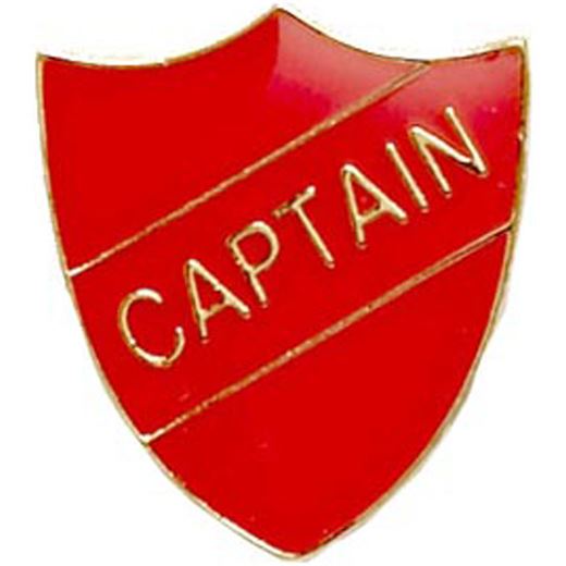 Captain Shield Badge Red 22mm x 25mm