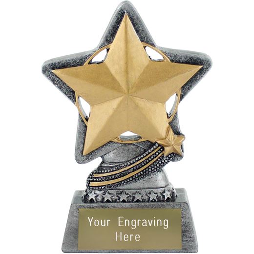 Star Trophy by Infinity Stars Antique Silver 10cm (4")