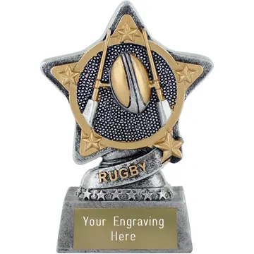 RUGBY CHILDS CHILDREN TROPHY ENGRAVED FREE UNION LEAGUE MICRO STAR TROPHIES 