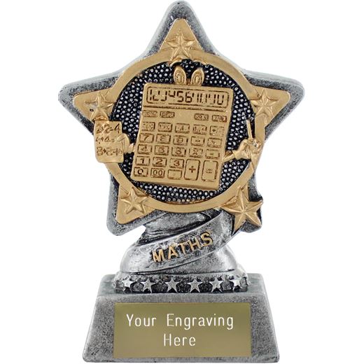 Maths Trophy by Infinity Stars Antique Silver 10cm (4")