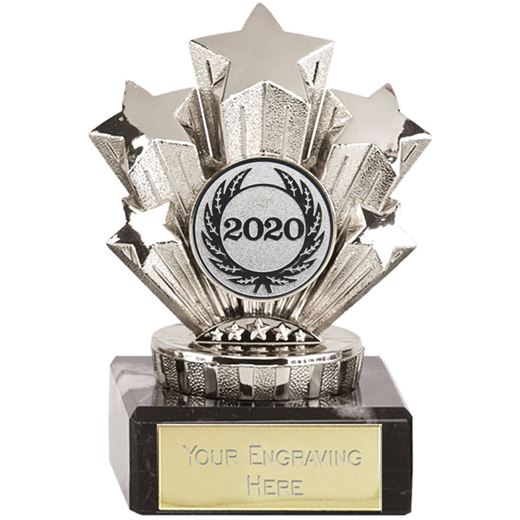 2020 Multi Award Silver Star Trophy On Marble Base 9.5cm (3.75")