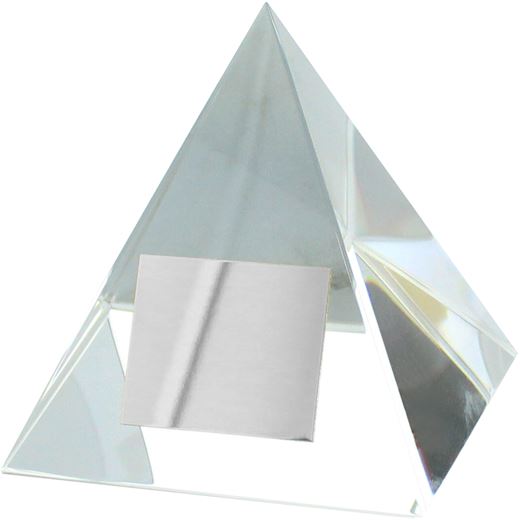 Crystal Pyramid Glass Paperweight Award 7cm (2.75")