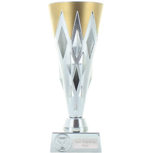 Gold and Silver Diamond Cone Cup 24cm (9.5")