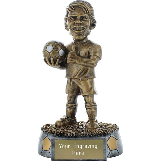 Smug Novelty Football Trophy Antique Gold 16cm (6.25")