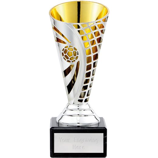 Football Defender Trophy Cup Silver & Gold 15cm (6")