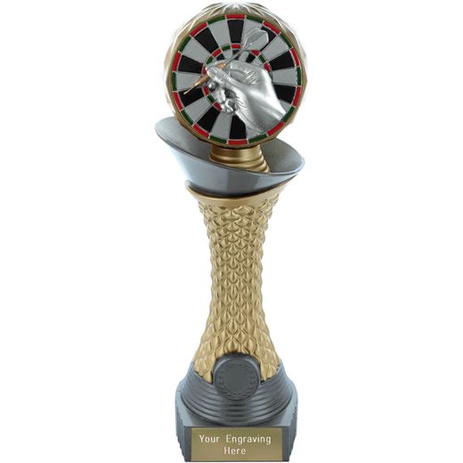 Darts Trophy Heavyweight Hemisphere Tower Silver & Gold 25cm (10")