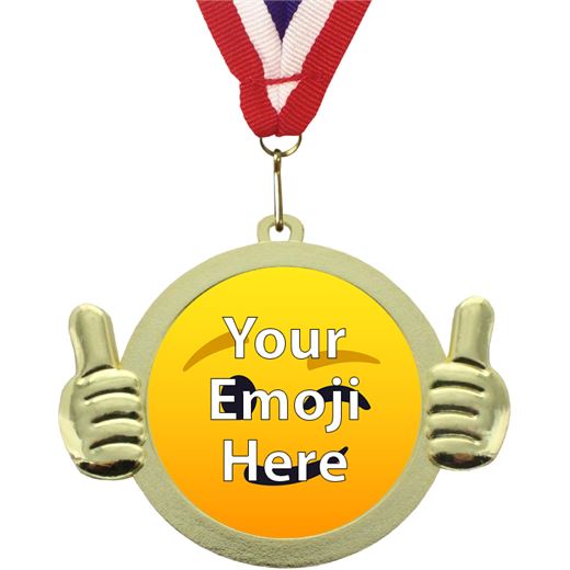 Emoji Pal Medal with Medal Ribbon Gold 50mm (2")