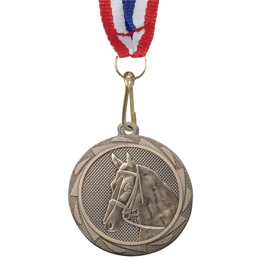 Equestrian Fusion Medal Bronze with Medal Ribbon 45mm (1.75")