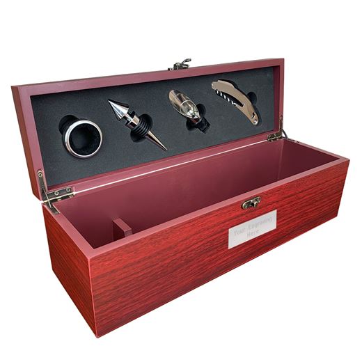Rosewood Finish Wine Presentation Box with Tools 36cm (14.25")
