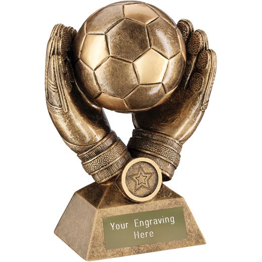 Goalkeeper Gloves Football Trophy 18.5cm (7.25")