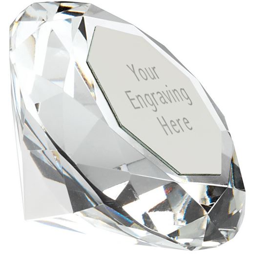 Clarity Diamond Paperweight Award Silver 10cm (4")