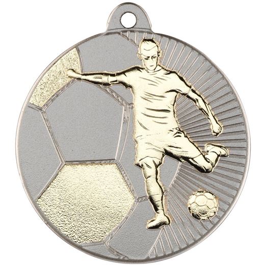 Football Two Tone Medal Gold 50mm (2")