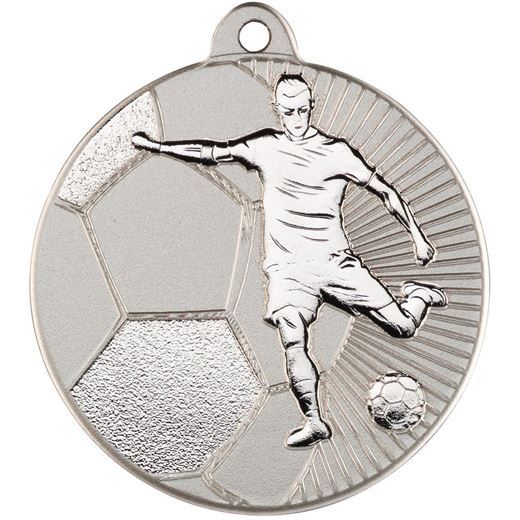 Football Two Tone Medal Silver 50mm (2")