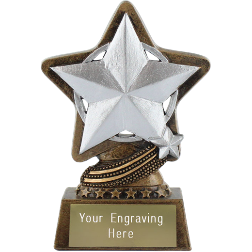 Star Trophy by Infinity Stars with Silver Star 10cm (4")